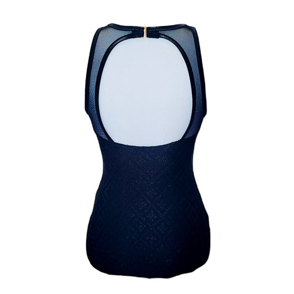 Jantzen Images Womens Vintage Mesh High Neck Plunge 1 Piece Bathing Swim Suit 12 - Picture 6 of 9